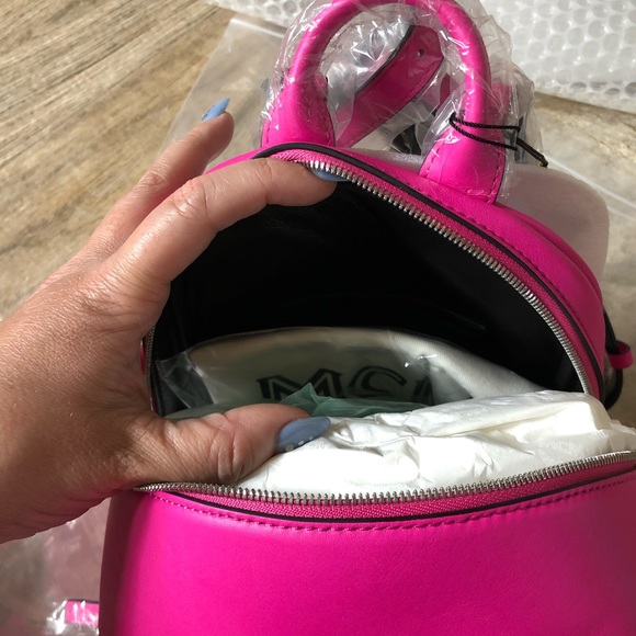 NWT MCM Studded Backpack Hot Pink - Picture 10 of 10